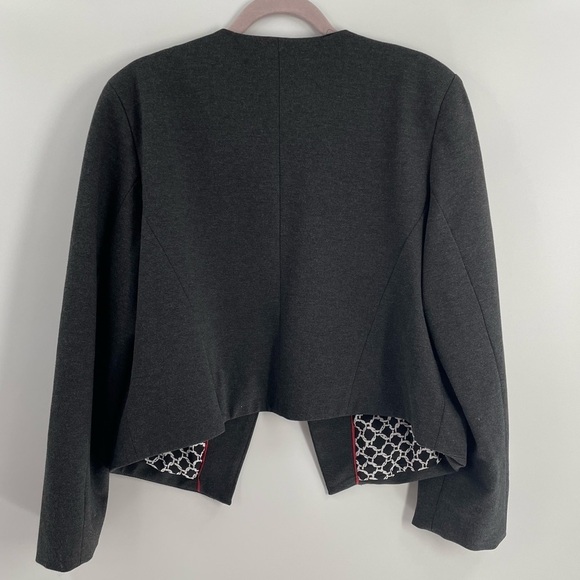 Mario Serrani Italian Long Sleeve Open Lined Faux Pocket Jacket Blazer Office - Picture 7 of 10